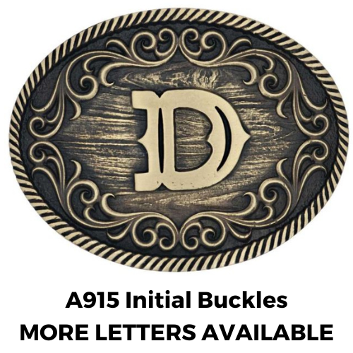 Montana Silversmiths A915 Filigree Initial Attitude Belt Buckle