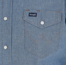 Men's Wrangler MS70919 Chambray Authentic Cowboy Cut® Long Sleeve Work Shirt