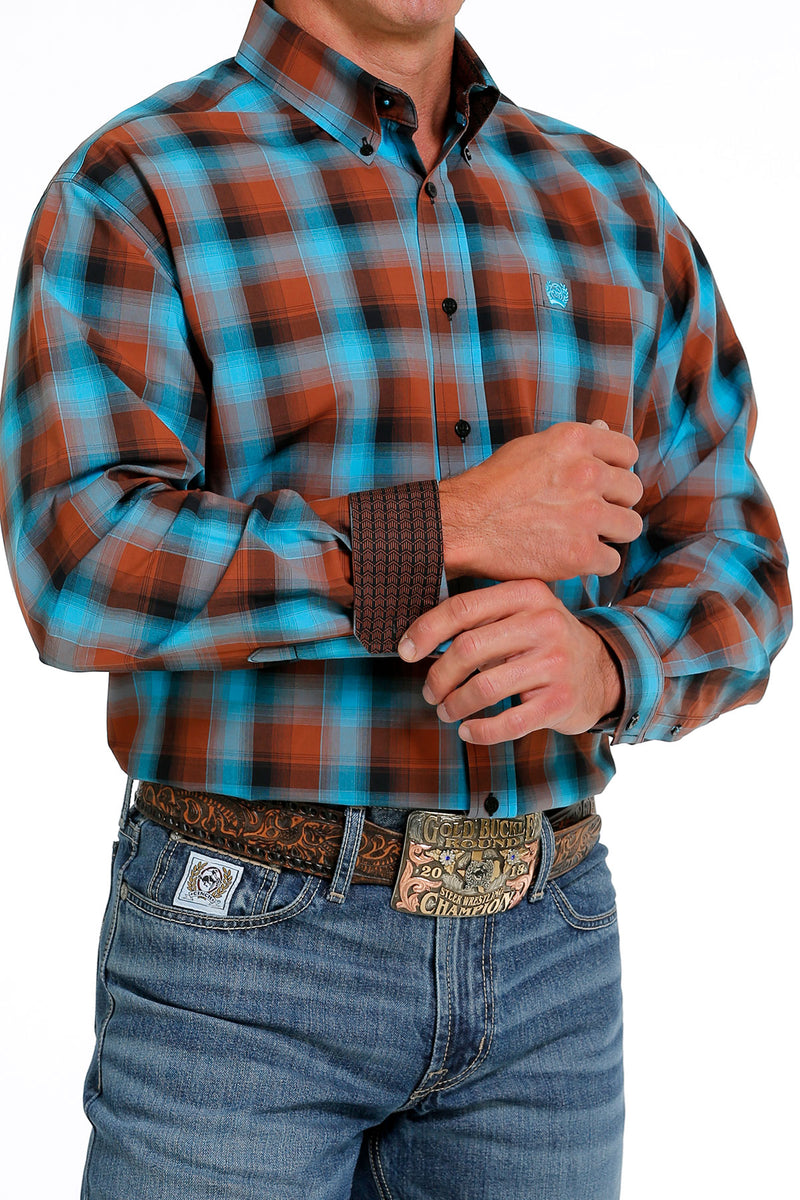 Men's Cinch MTW1105608 Multi Colored Plaid Classic Fit Button Down Long Sleeve Shirt