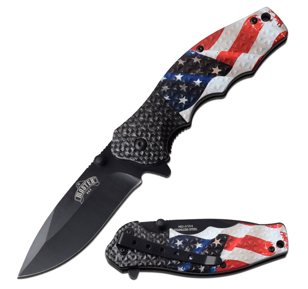 Master USA MU-A104AF American Flag Spring Assisted Knife