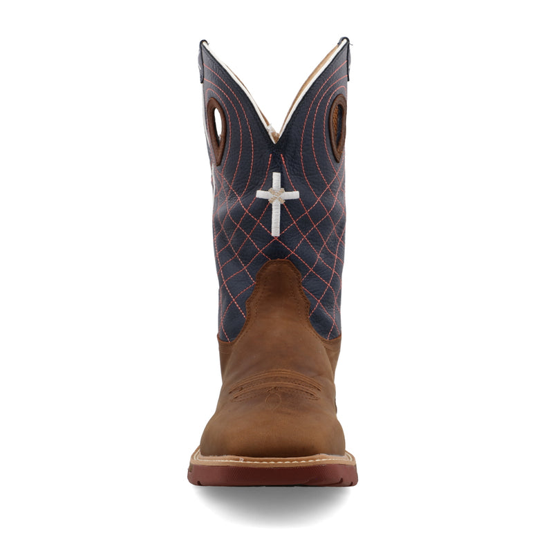 Twisted X MXBW001 Men's 12″ Mocha/Navy Waterproof Western with CellStretch® Work Boot