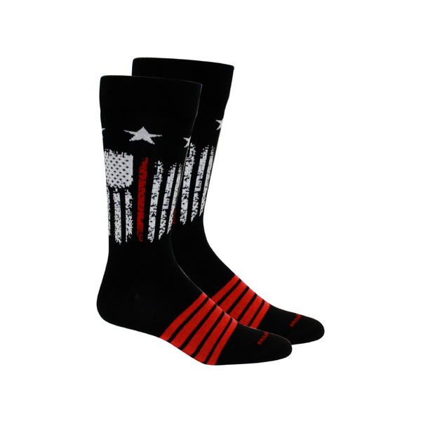 Brown Dog 99-16110 Maude-Thin Red Line- Black Sock (Single Pair) MADE IN USA