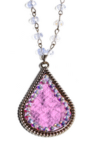 Crystal Necklace w/Animal Print Crystal Accent NKZ190525-114