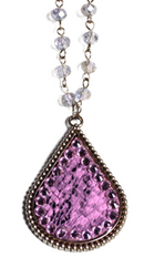 Crystal Necklace w/Animal Print Crystal Accent NKZ190525-116