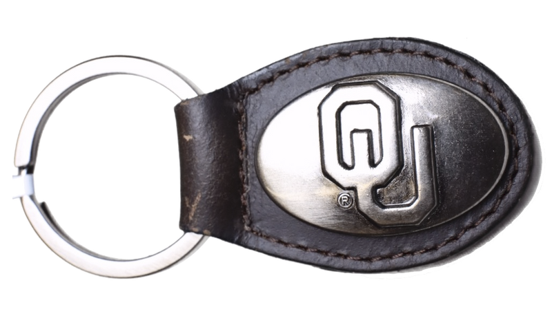 Zep-Pro KL6-BRW-OU Oklahoma University Small (Crazy Horse) Oval Concho Key Chain