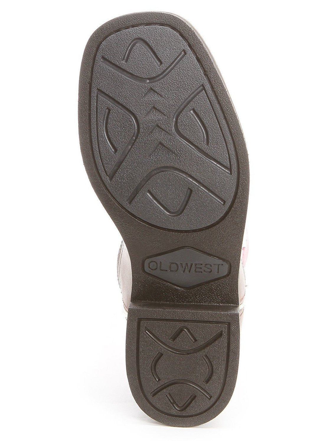 Children's Old West Chocolate w/Burgundy Top Wide Square Toe Boot