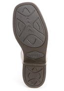 Youth Old West Chocolate Wide Square Toe Boots with Burgundy Tops