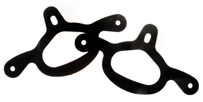Two black rubber spur tie down straps.