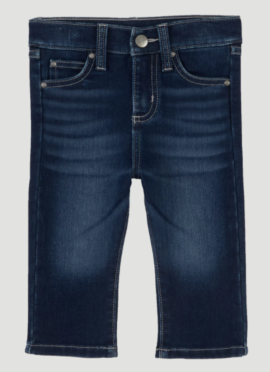 Baby Boy's Wrangler 10PQJ470D Denim Stitched Pocket Bootcut Jeans (0/3 Month-4 Toddler)
