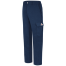 Navy FR Bulwark cargo pants. Side view showing cargo pocket on leg. 