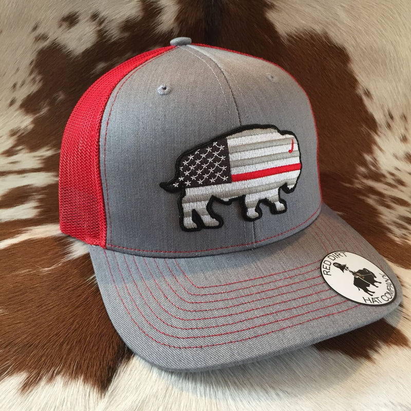 RDHC36 Red Dirt Hat Company Thin Red Line Buffalo Cap