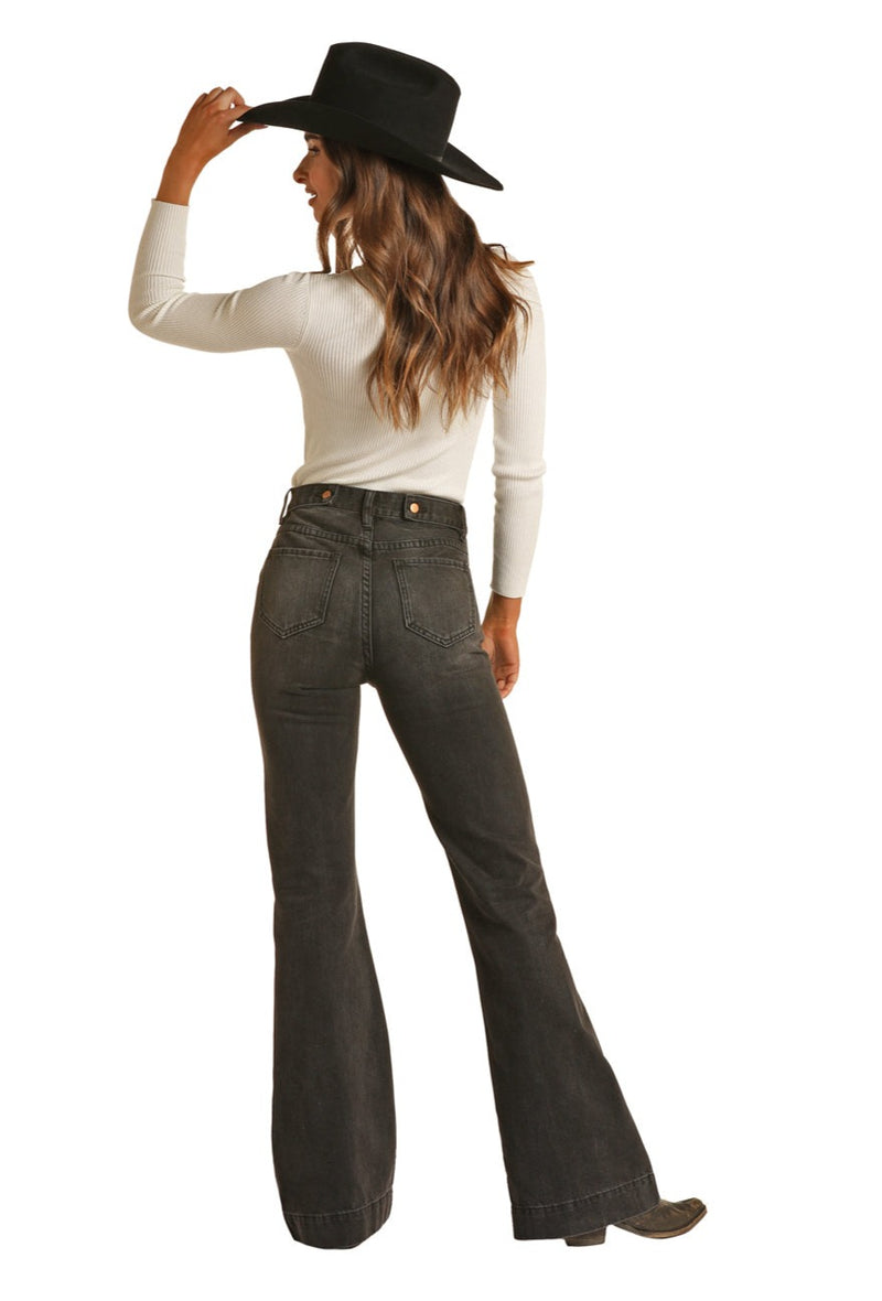 Women's Panhandle Rock & Roll RRWD5HRZQL Black High Rise Trouser Jean (SHOP IN-STORE TOO)
