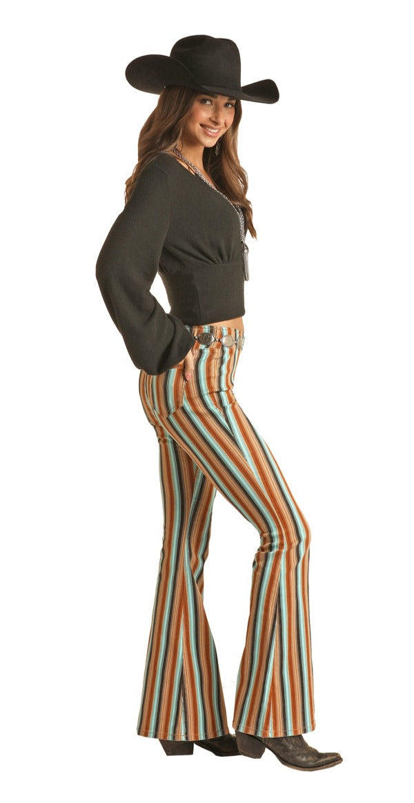 Women's Panhandle Rock & Roll RRWD6PRZQX Bargain Bell Striped Pull-on Flare Jean (SHOP IN-STORE TOO)