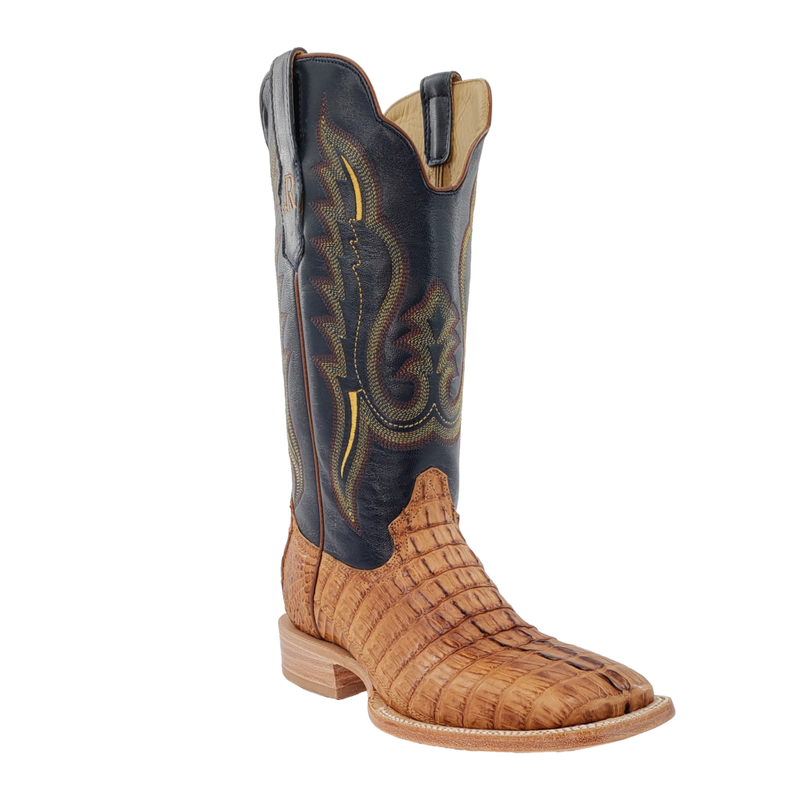 R. Watson RW3010-2 13" Saddle Hornback Caiman Tail Wide Square Toe