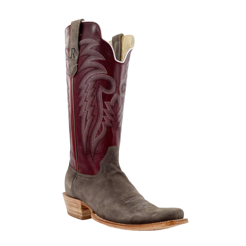 R. Watson RW8212-1 13" Charcoal Rough Out/Dark Cherry Sinatra Cowhide Cutter Square Toe