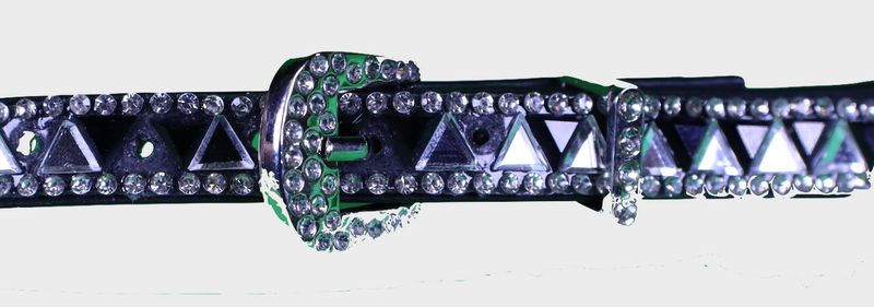 Top Notch Accessories HBTRICRYSTALBLK Black Triangular Crystal Hat Band
