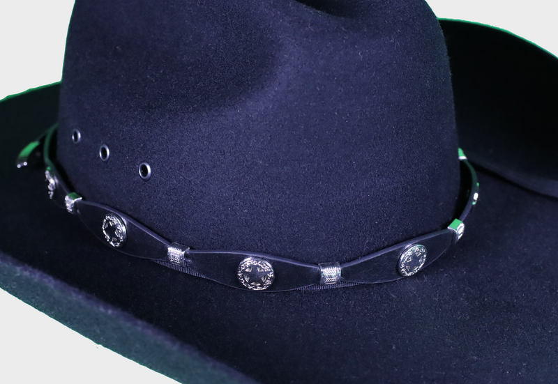 Top Notch Accessories HBSTARBLK Black Star Hat Band