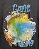 Hunt Life "GONE FISHING" Navy Gildan Soft Short Sleeve T-Shirts *Closeout