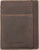 Albrint Dark Brown Crazy Horse Leather Front Pocket Wallet
