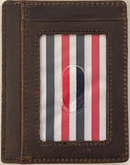 Albrint Dark Brown Crazy Horse Leather Front Pocket Wallet