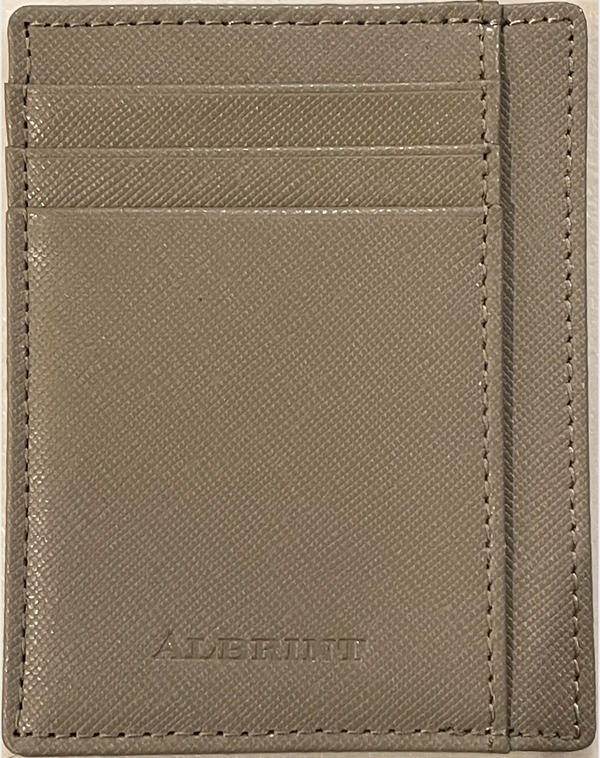 Albrint Grey Crosshatch Texture Front Pocket Wallet
