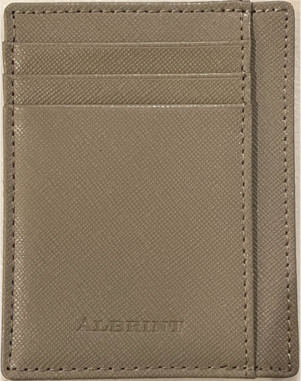 Albrint PF04 Grey Crosshatch Texture Front Pocket Wallet