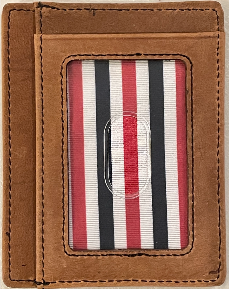 Albrint PF05 Light Brown Crazy Horse Leather Front Pocket Wallet