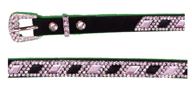Top Notch Accessories HBDIAMBLK/CLEARCRYSTAL Black Hat Band w/Diamond Shaped Crystals