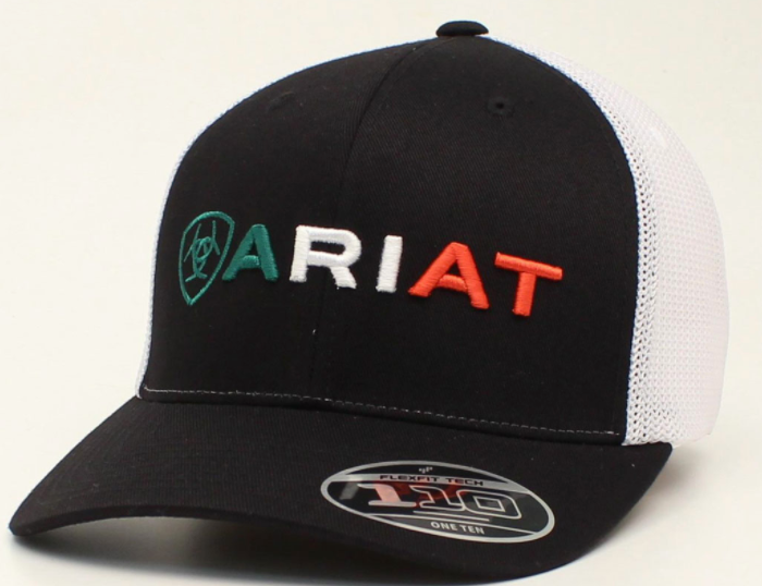 Ariat A300012201 Men's Black/White Mexican Flag Logo Cap