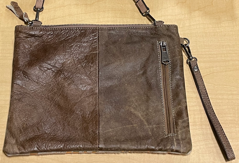 Top Notch Accessories 3067AT Metallic Cowhide Crossbody with Antique Tan back Conceal Carry