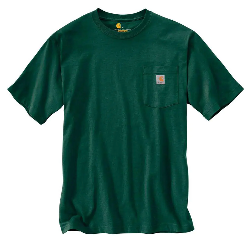 Carhartt K87-HTG Hunter Green Workwear Short Sleeve Pocket T-Shirt
