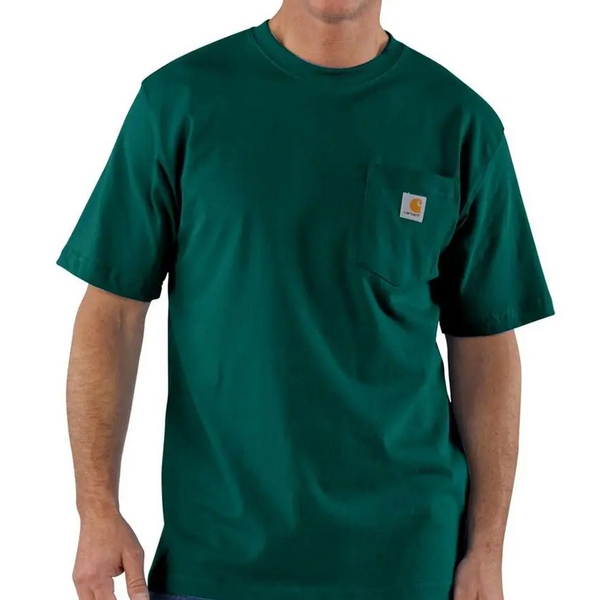 Carhartt K87-HTG Hunter Green Workwear Short Sleeve Pocket T-Shirt