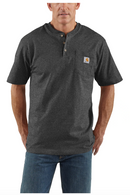 Carhartt Carbon Heather Workwear Short Sleeve Henley Pocket T-Shirt