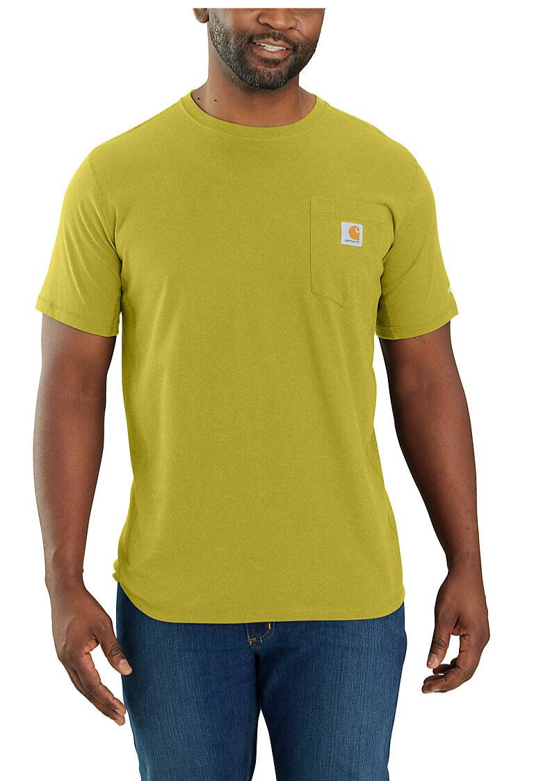 Carhartt 104616-Y08 Men's Warm Olive Heather Force® Relaxed Fit Midweight Short Sleeve Pocket T-Shirt