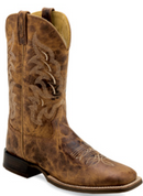 Old West Men's BSM1900 9" Burnt Tan Wide Square Toe Boot