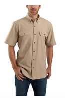 Carhartt Dark Tan Chambray Loose Fit Mid-weight Chambray Short Sleeve Shirt