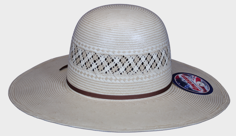 American 1011 Open Crown 4 1/4" Flat Brim Straw Hat