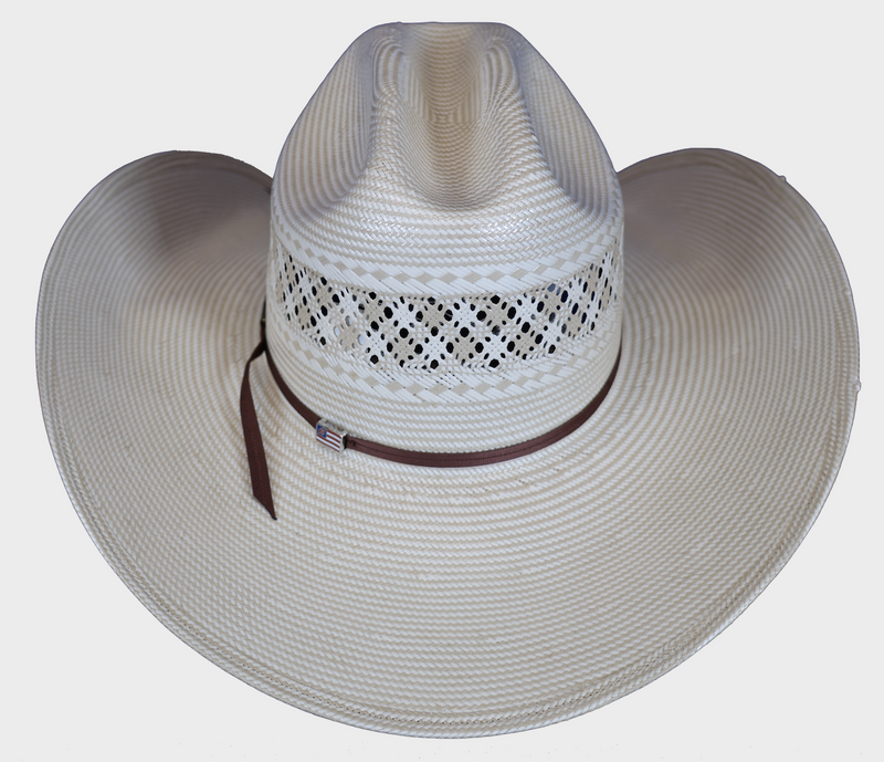 American 1011 Rancher Crease Crown & 4 1/4" Rancher Crease Brim Leather Sweatband Straw Hat