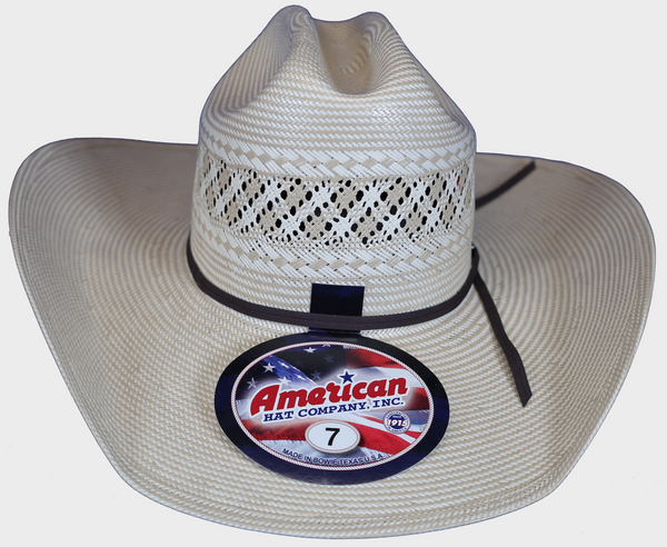 American 1011 Rancher Crease Crown & 4 1/4" Rancher Crease Brim Leather Sweatband Straw Hat
