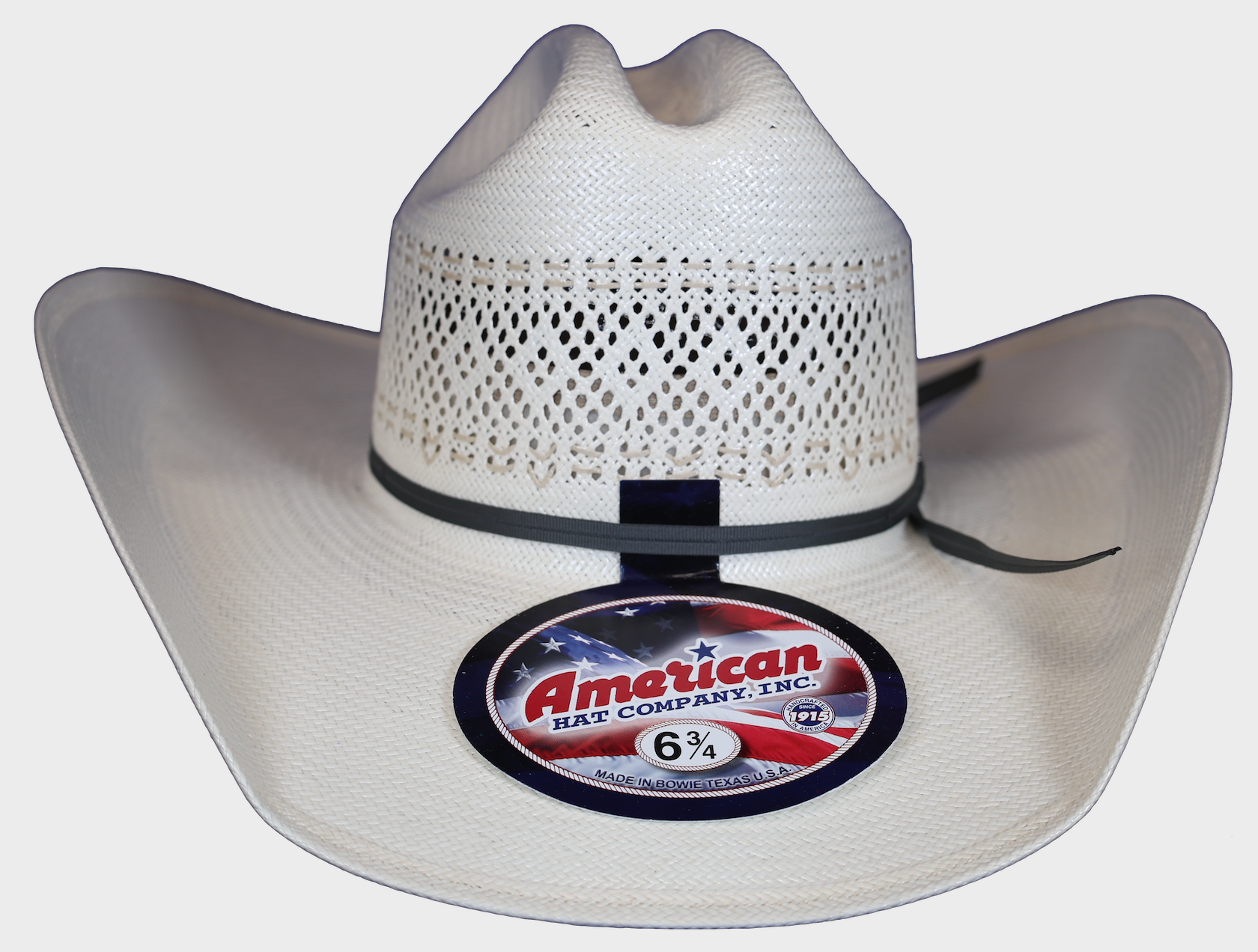 American Straw Hat with a rancher crease crown. 