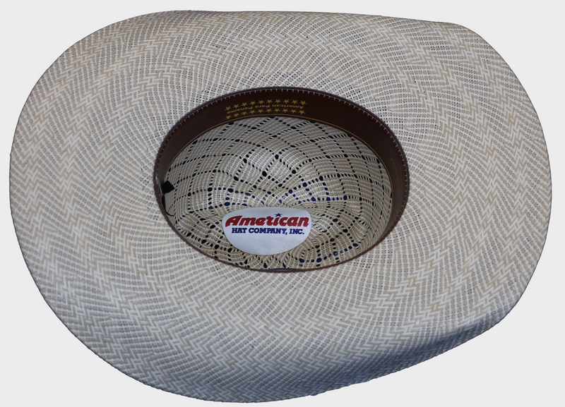 American 5050 Minnick Crown 4 1/4" Cool Hand Luke Brim Leather Sweatband Straw Hat