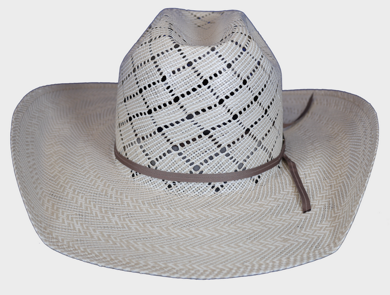 American 5050 Minnick Crown 4 1/4" Cool Hand Luke Brim Drilex Sweatband Straw Hat