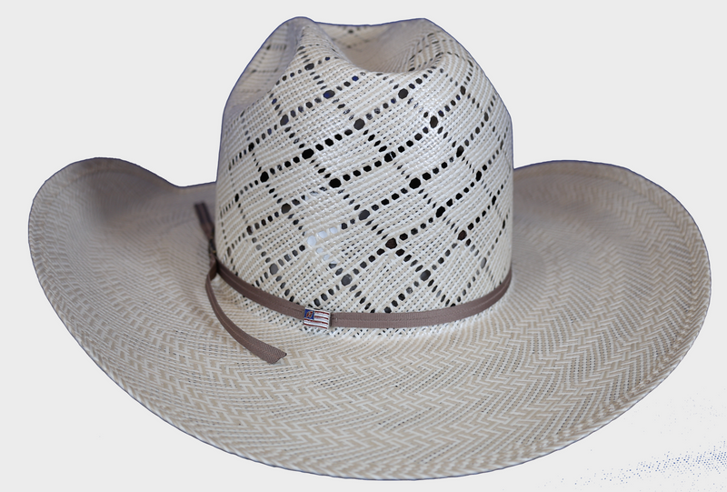 American 5050 Minnick Crown 4 1/4" Cool Hand Luke Brim Drilex Sweatband Straw Hat