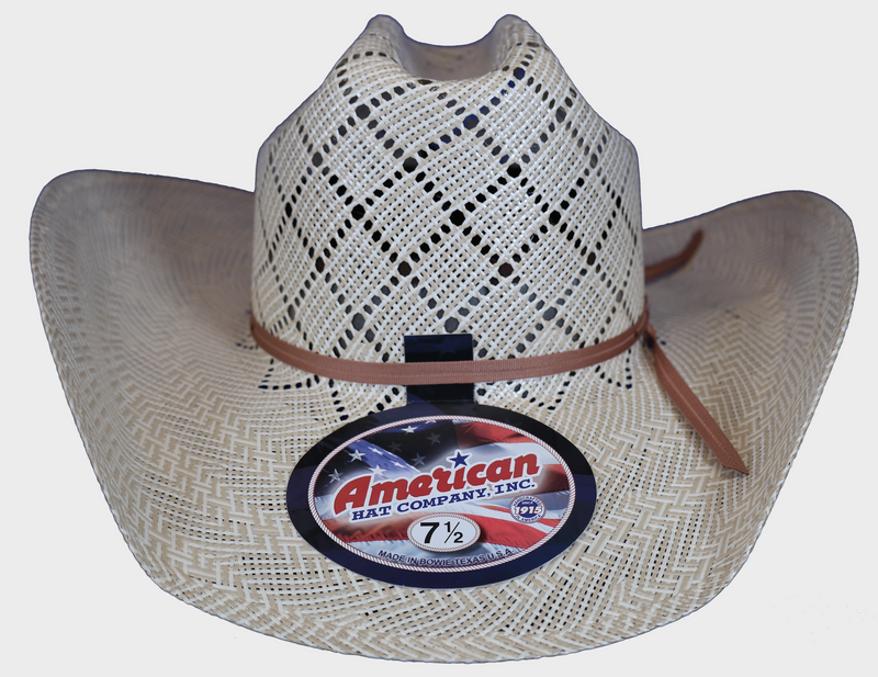 American 5050 Rancher Crease Crown 4 1/4" Rancher Crease Brim Drilex Sweatband Straw Hat