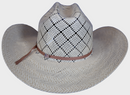 Rear view of American Hat Company straw cowboy hat. 