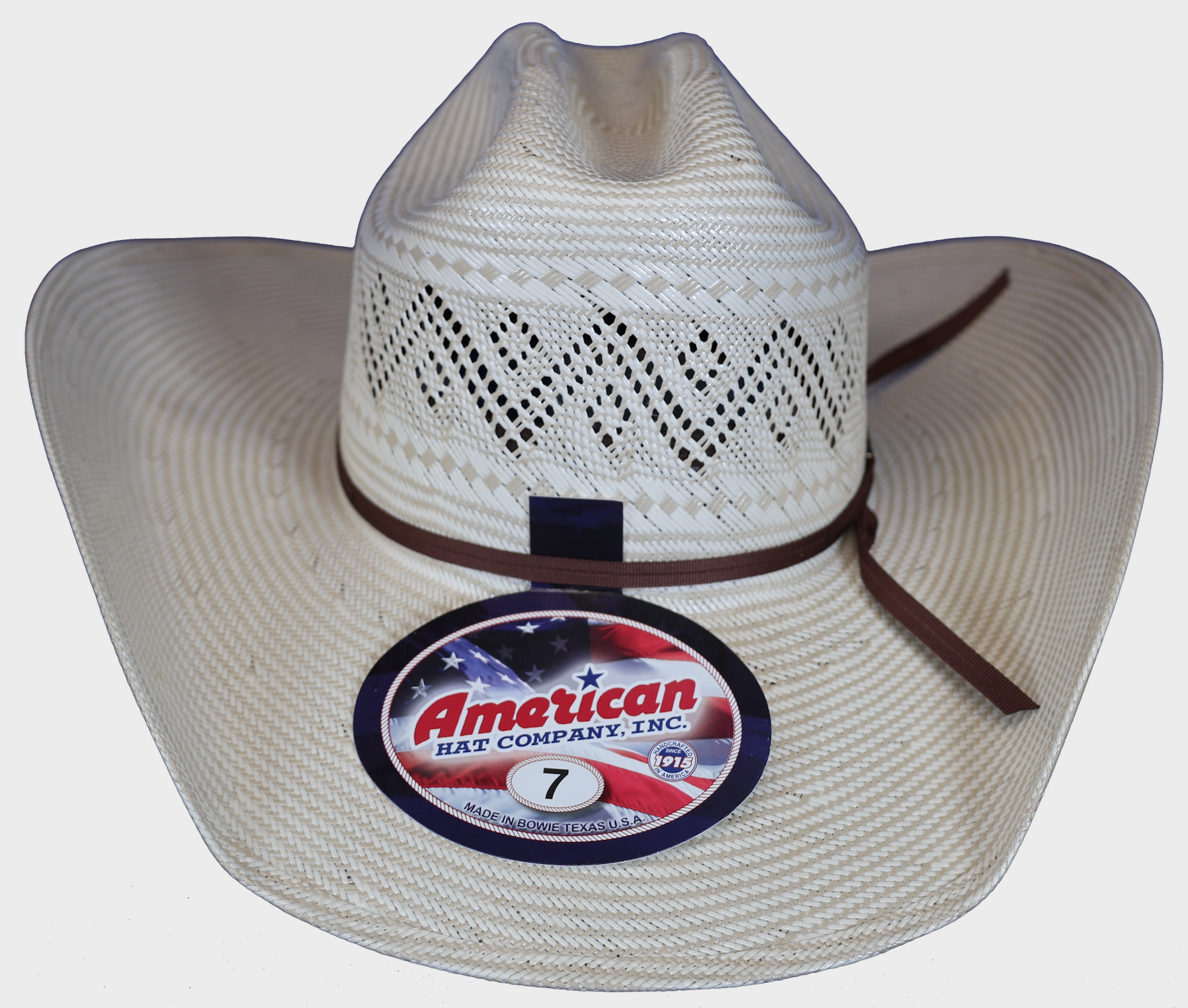 Rancher crease shaped straw hat. 