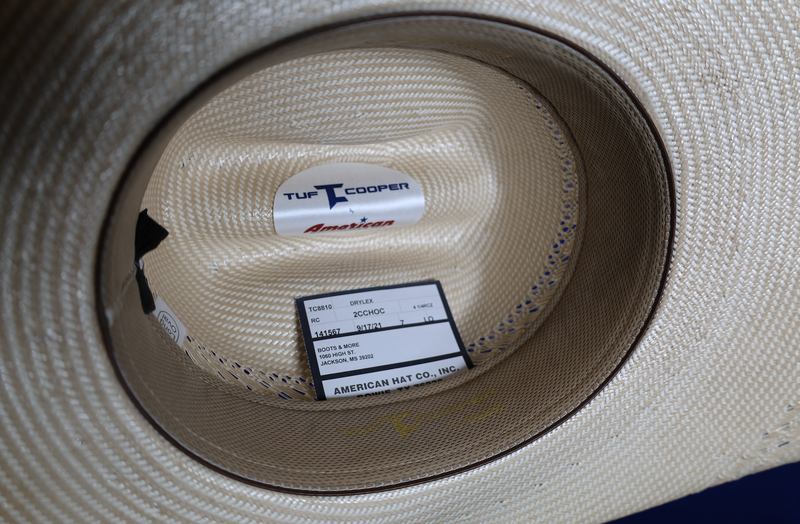 American TC8810RC Rancher Crease Crown 4 1/4" Rancher Crease Brim Drilex Sweatband Straw Hat