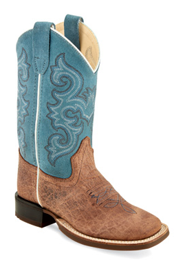 Children's Old West BSC1944 Brown Square Toe Boot CLOSEOUT