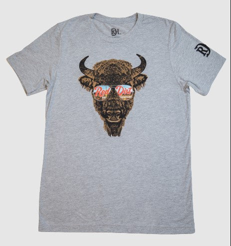 RDHCT42 Red Dirt Aviator Bison Heather Grey Short Sleeve T-Shirt