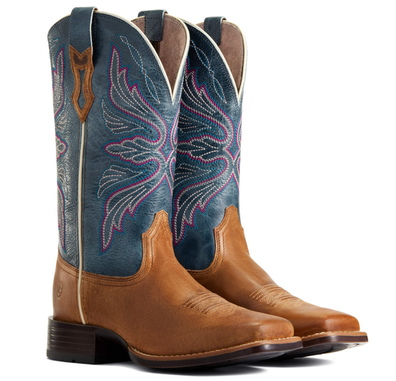 Women's Ariat 10040349 Edgewood Almond Buff/Baby Blue Eyes Western Boot *Closeout*